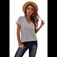 thumbnail image 1 of Camisetas Sin Mangas para Mujer, Blusa de Encaje de Corta con Cuello en V, Chaleco Informal, Camisola de Verano, Camisas Grises M, 1 of 6