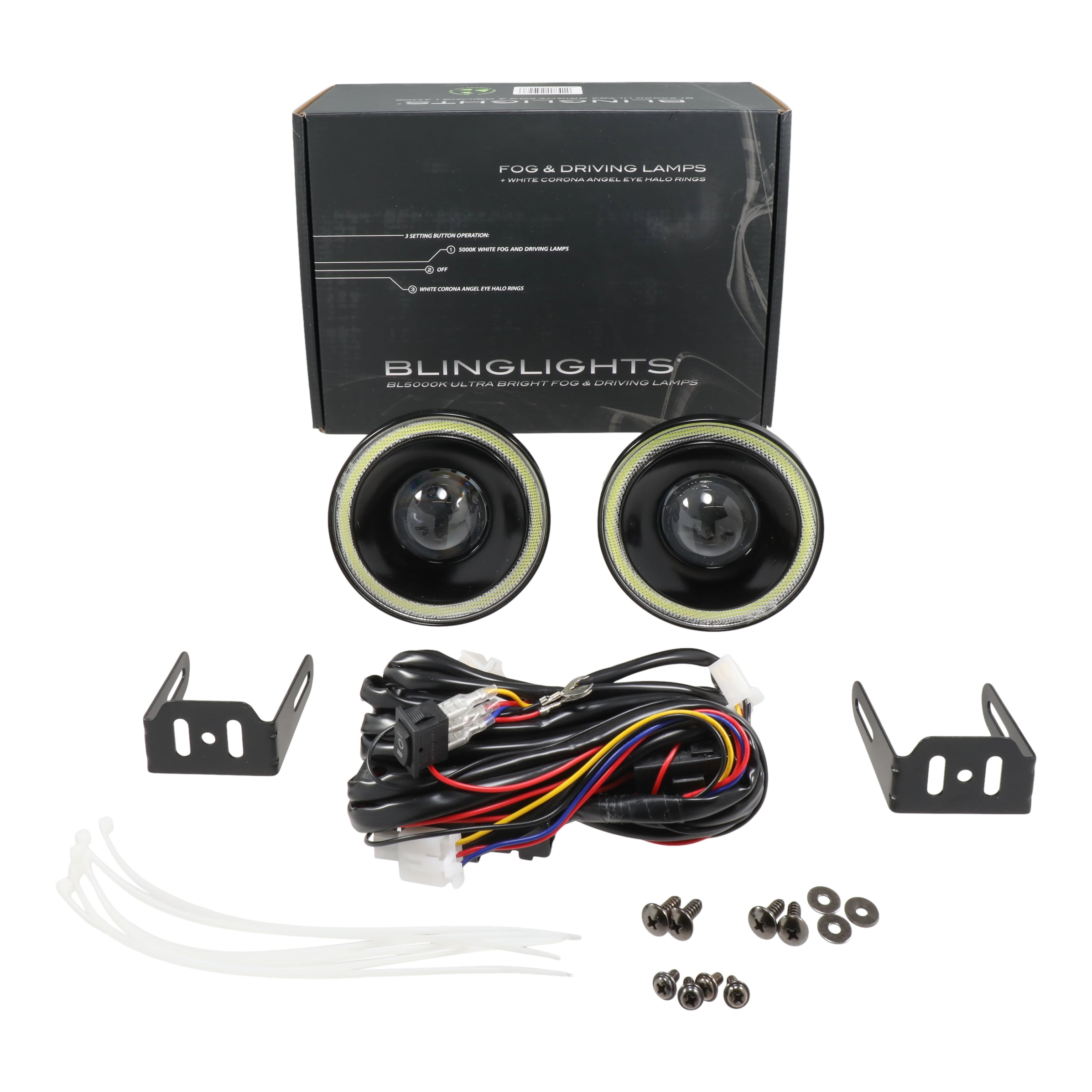 2006-2010 Jeep Commander Halo Angel Eye Bumper Fog Lamps Lights Kit