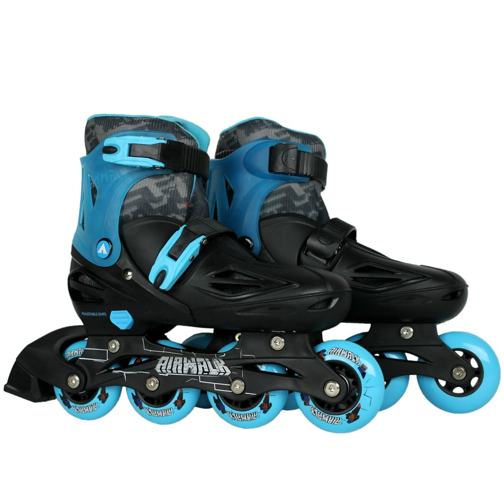 AIRWALK Youth Inline Skates TRITON BLACK/BLUE LARGE 47 Adjustable