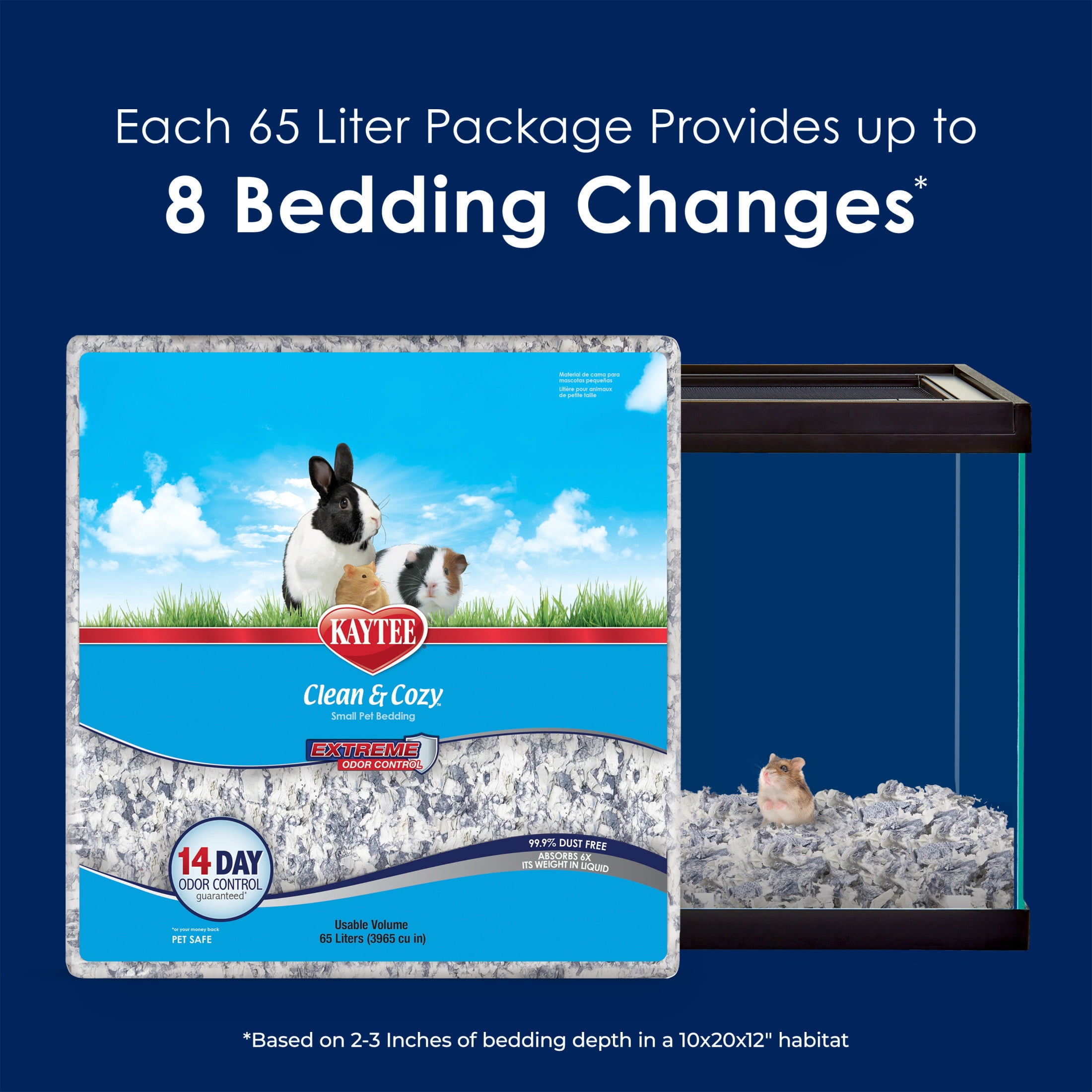 (3 pack) Kaytee Clean & Cozy Extreme Odor Control Bedding 65 Liters