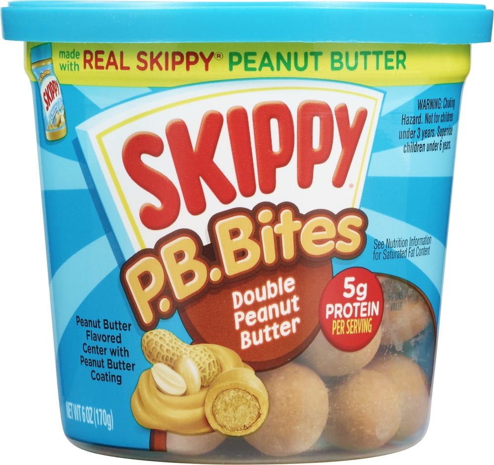 SKIPPY PB Bites Double Peanut Butter Snack, 6 oz Cup