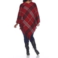 thumbnail image 3 of White Mark Women's Plus Size Plaid Print Dakota Poncho, 3 of 4