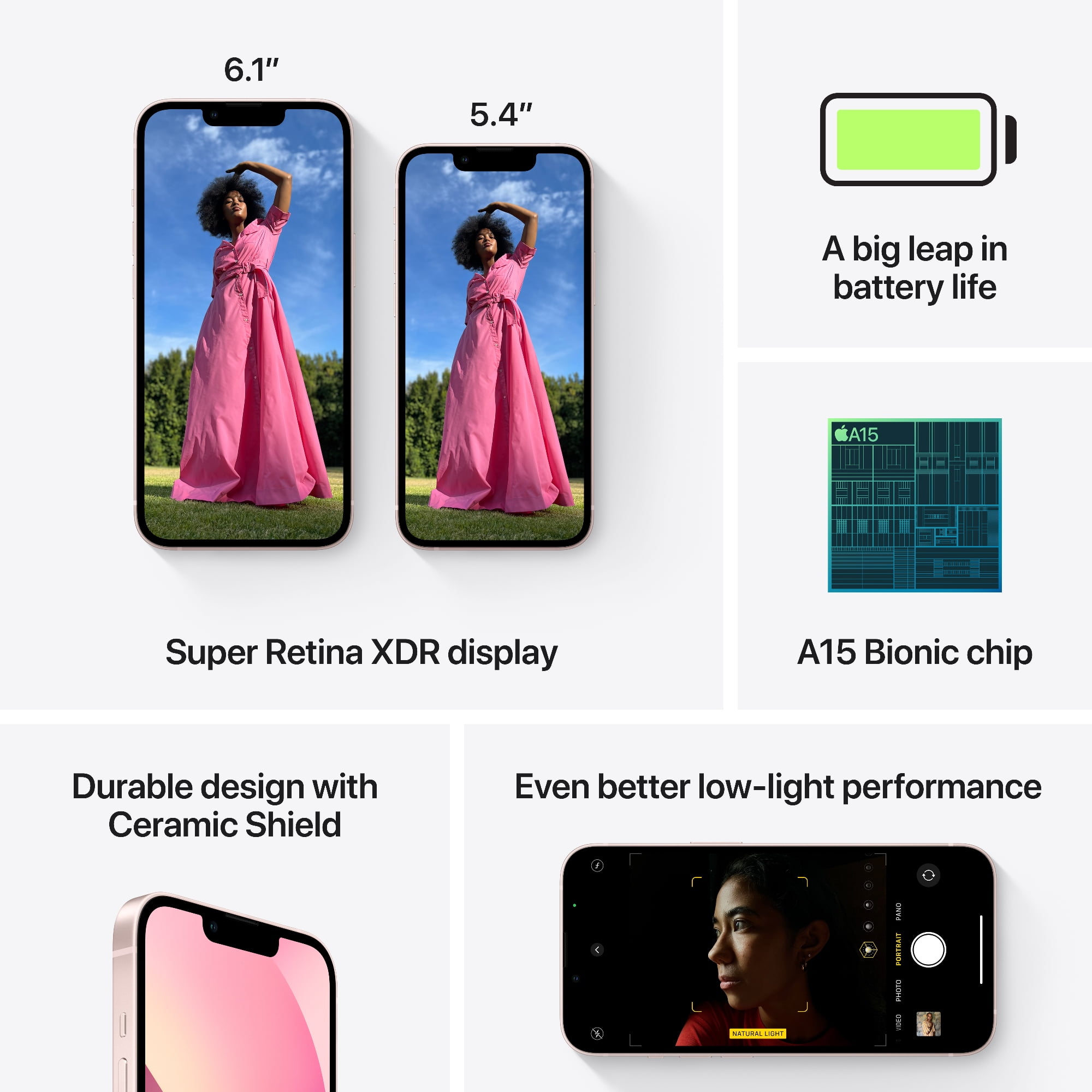 Straight Talk Apple Talk iPhone 13 Mini, 128GB, Pink - Prepaid 