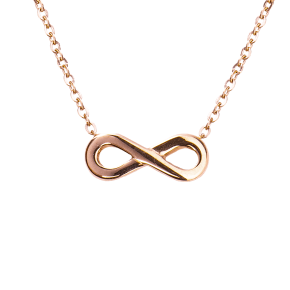 Collar de Mujer LuckyLy Infinito Cadena con Dije de Acero Inoxidable Modelo Eva rosa UNITALLA