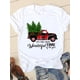 thumbnail image 1 of Camiseta con estampado navideño de estilo acuarela para mujer, ropa de Año Nuevo con cuello redondo, camiseta informal con estampado de los años 90, 1 of 5