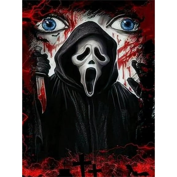 DIY 5D Diamond Art Kits for Adults Kids, Scream Paint by Diamonds Gem Painting Kits for Home Wall Decor 12x16 inch