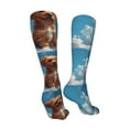 thumbnail image 3 of Pofeuu Blue Sky Cloud Puppy Print Stockings, Adult Running Hiking Socks for Youth and Adult-One Size, 3 of 8