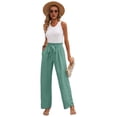 thumbnail image 2 of Pantalones de Salón Anchos para Mujer, Color Verde , Talla M, 2 of 8