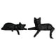 thumbnail image 1 of Juego de 2 estatuas geométricas de gatos, figuras de gatos, obras de arte, coleccionables, decoración del hogar, Negro, 1 of 8