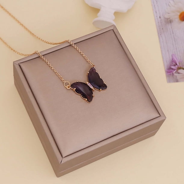 Collar para mujer, joyería para mujer, joyería para mujer, collar multicolor de moda para mujer, colgante de cadena de clavícula de cristal, collar para mujer