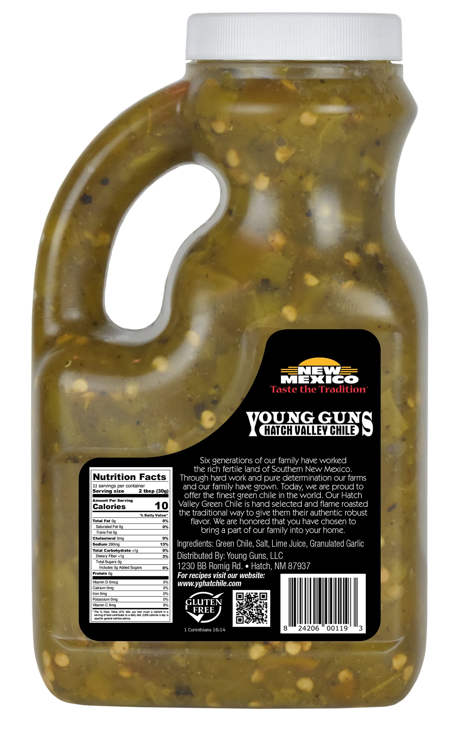 Young Guns Hatch Valley Chile, Flame Roasted, Diced Hot Hatch Green Chile 24 oz
