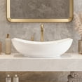 thumbnail image 2 of Deervalley 22" X 16" Boat-Shaped Ceramic White Vessel Sink Bathroom Sink With Gold Striped Edges DV-1V0319, 2 of 9