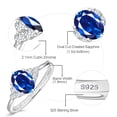 thumbnail image 3 of Vakki 1.5ct Created Emerald/Sapphire/Purple/Cubic Zirconia Ring 925 Sterling Silver Oval Cut Solitaire Ring Engagement Ring for Women, 3 of 5