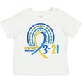 thumbnail image 3 of Inktastic 3-21 World Down Syndrome Day Blue and Yellow Rainbow Ribbon Boys or Girls Toddler T-Shirt, 3 of 5