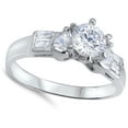 thumbnail image 4 of Clear CZ Round Promise Wedding Ring .925 Sterling Silver Band White Jewelry Female Size 7, 4 of 4