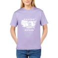 thumbnail image 2 of The Season Essentials All States Collection “United We Stand” 100% Cotton Unisex T-shirt Graphic Tee, Lavender/White, X-Small, 2 of 11