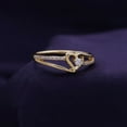 thumbnail image 4 of AFFY 0.10CT Natural White Diamond Bypass Heart Promise Ring for Women 14K Yellow Gold over Silver-12, 4 of 6
