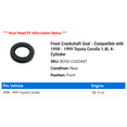 thumbnail image 2 of Front Crankshaft Seal - Compatible with 1998 - 1999 Toyota Corolla 1.8L 4-Cylinder, 2 of 2