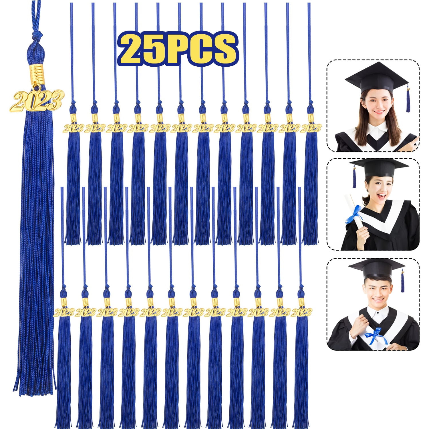 25 Pcs 2023 Graduation Tassels Academic Graduation Cap Hat Tassel with