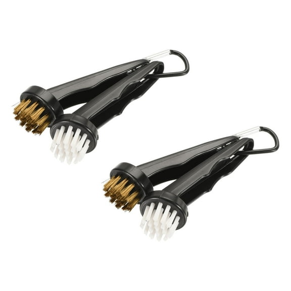 Uxcell Golf Club Brush 2 Style Portable Retractable Dust Groove Cleaner Black 4 Pack