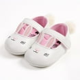 thumbnail image 5 of Infant Baby Girls Soft Sole Bowknot Princess Wedding Dress Mary Jane Flats Prewalker Newborn Light Baby Sneaker Shoes White 9-12 Months, 5 of 7