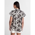 thumbnail image 4 of Time and Tru Women's Camp Shirt with Short Sleeves, Sizes XS-XXXL, 4 of 6