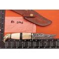 thumbnail image 2 of 10" trailing point blade custom skinning knife with eagle pomel, Leather sheath, 2 of 11