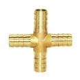 thumbnail image 1 of Joywayus 1/4 "(6 mm) Espiga para manguera Unión de 4 vías Tubería Intersección cruzada/Latón dividido Agua/Combustible/Aire, 1 of 5