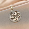 thumbnail image 3 of Collar con colgante en forma de corazón con incrustaciones de circonitas micro con forma de corazón y letras de viento europeas y americanas - PJ-00873-01 - Código de modelo 21894 PJ-00873-01, 3 of 5