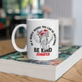 thumbnail image 5 of Personalized Coffee Mug Elephant Wearing Garland, Customized Name In A World Where You Can Be Anything Be Kind Novelty Cup, Gift For Men, Women On Birthday, Holiday, Ceramic Cup, 5 of 7