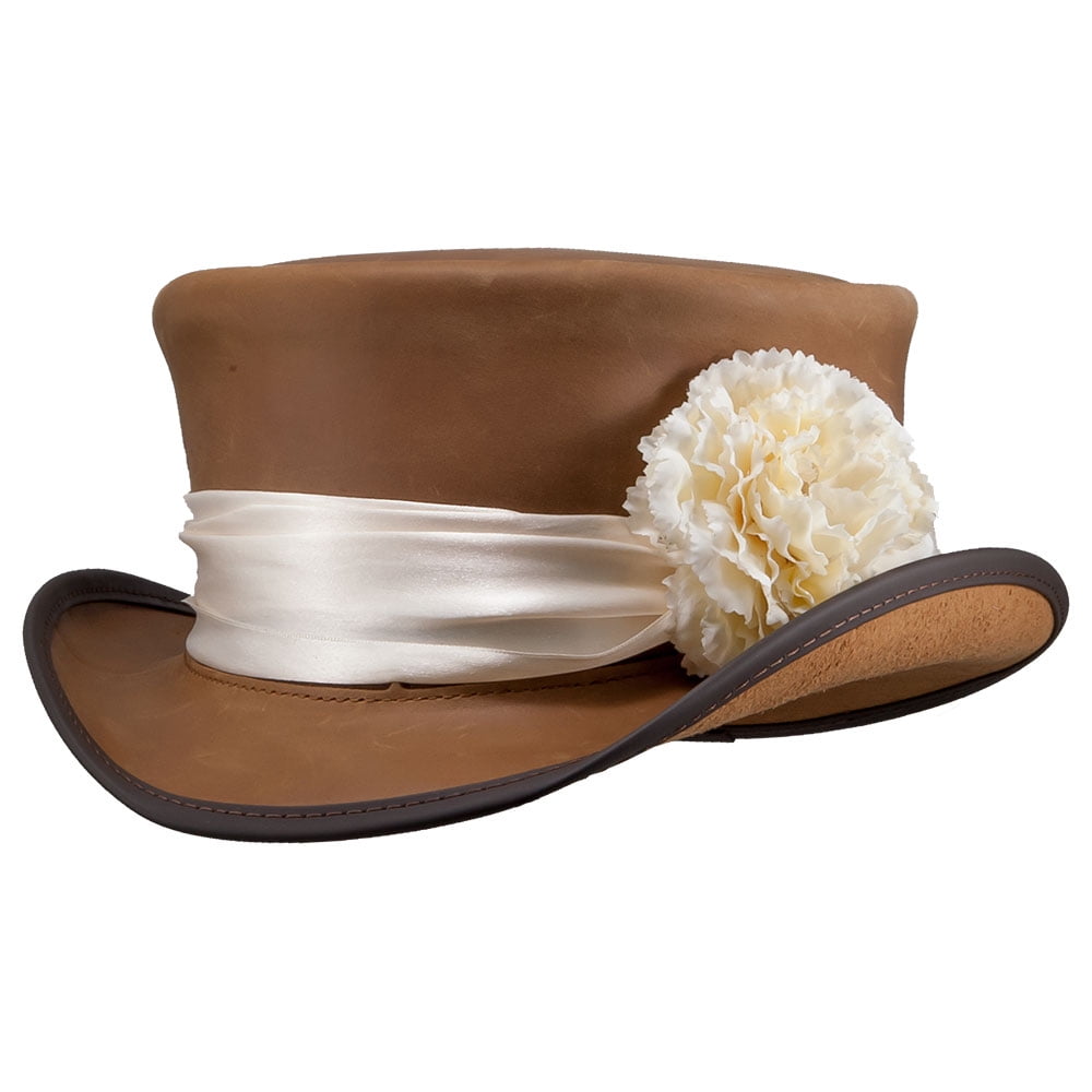 New American Hat Makers Marlow Top Late Bloomer Ivory Band Pecan Hat