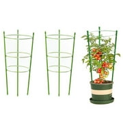 Clearance!2 Pieces Plant Support Cage Rust Resistant Garden Plant Support Ring Plant Stake Plant Support Tomato Cage, Upgrade 45 Cm Plant Lattice Frame Kit