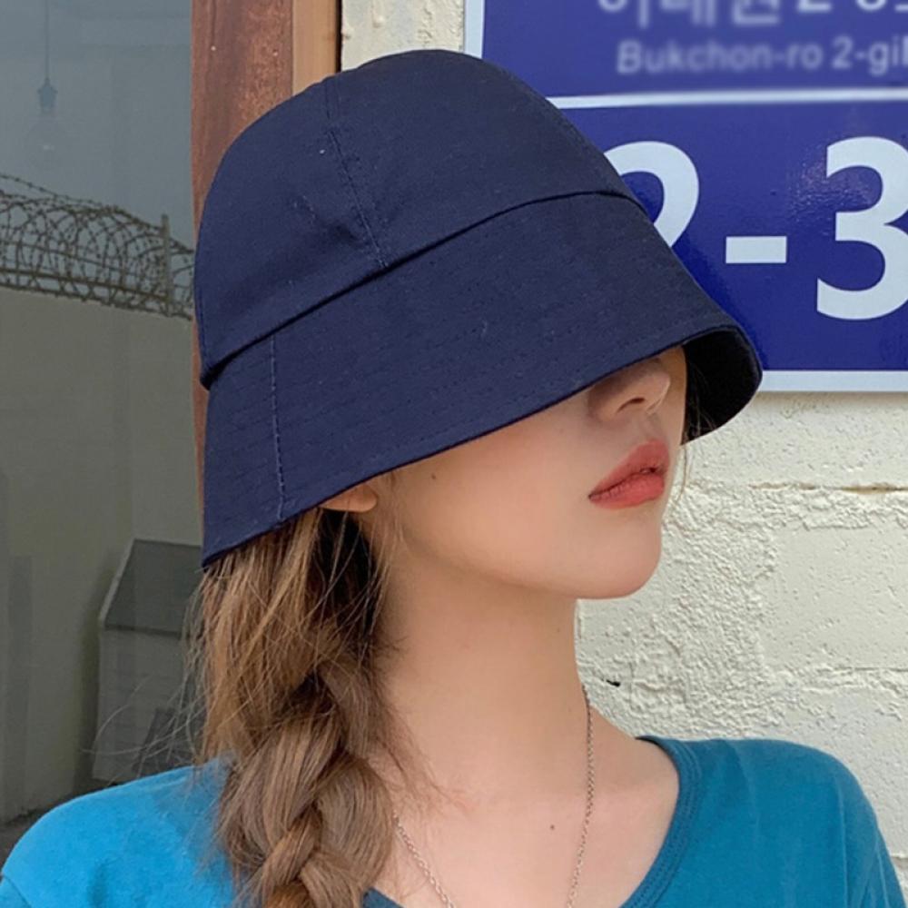 Cover Face Fisherman's Hat Female Spring Summer Basin Hat Bucket Hat Sunscreen Hat dark blue - image 3 of 4