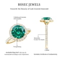 thumbnail image 5 of Rosec Jewels Lab Created Emerald Halo Engagement Ring 2 Carat - Emerald Moissanite Ring for Women - AAAA Quality Certified, 14K Yellow Gold, US 4.50, 5 of 8