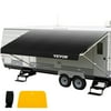 VEVOR RV Awning, Awning Replacement Fabric 16 ft (Fabric 15'2"), Charcoal Fade RV Awning Replacement, 15oz Vinyl Material Replacement Awning, Sun Shade and Waterproof Camper Awning Replacement, Black