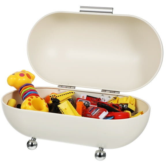 RENACLIPY Bread Storage Box for Household Sundries Container White Iron 1Pcs