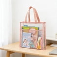 thumbnail image 4 of Thickened Clear PVC Tutoring Tote Bag, Double-Layer Large Capacity, Waterproof Study Book Bag With Mesh Front Pocket, A4 Size For School, Exams, Daily Commute, Durable Transparent Organizer, 4 of 6