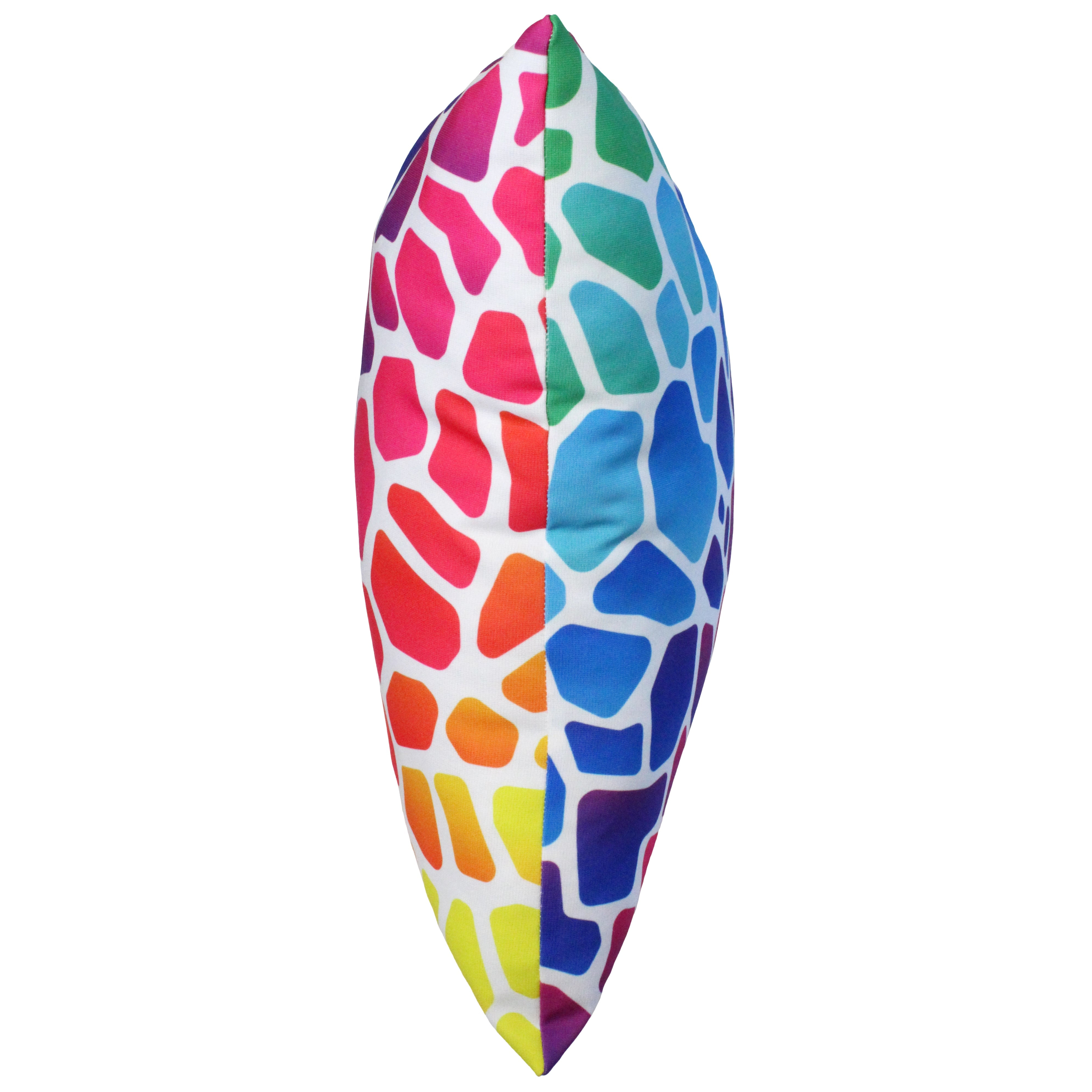 Everything Comfy Giraffe Print Decorative Throw Pillow, 16x16 Inch, Rainbow Gradient,