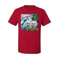 thumbnail image 2 of Unicorn Fanstasy Island Castle Animal Lover Men's Graphic T-Shirt, Red, Large, 2 of 3