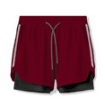 thumbnail image 3 of Sinleey Mens Athletic Shorts Double Layers Short Pants Quick Dry Workout Sport Basketball Football Burgundy M, 3 of 4