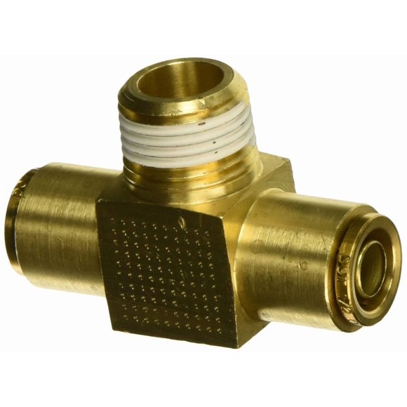 Eaton Weatherhead 1872X8X8 Brass CA360 D.O.T. Air Brake Tube Fitting, Branch Tee, 1/2" NPT Male x 1/2" Tube OD