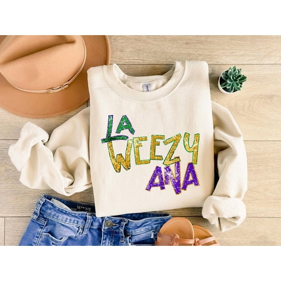 La Weezy Ana Sweatshirt, Mardi Gras Sweatshirt, Mardi Gras Shirt, Louisiana Mardi Grass, Mardi Gras Shirt, Trendy Shirt, Women's shirt Tshirt All Size S-5XL