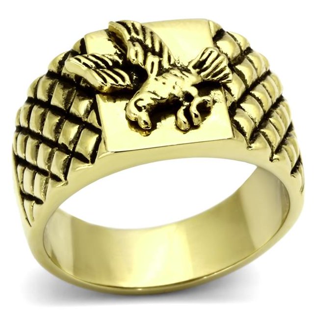 Alamode TK773-13 Hommes IP Or Bague en Acier Inoxydable Sans Pierre en Aucune Pierre - Taille 13