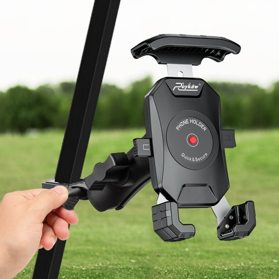 Roykaw Golf Cart Phone Holder for EZGO Club Car Yamaha Golf Cart, Fit All Cell Phone, One Hand Use