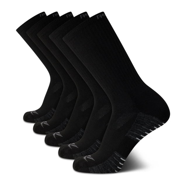 Calcetines Reebok para hombre, transpirables y acolchados, 5 unidades, color negro