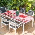 thumbnail image 2 of Pink Valentine's Day Table Cloths for 5 Foot Rectangle Tables, Love Heart Roses Gnomes Truck Patio Waterproof Elastic Fitted Tablecloths, Washable Rectangular Table Cover for Camping, 2 of 8