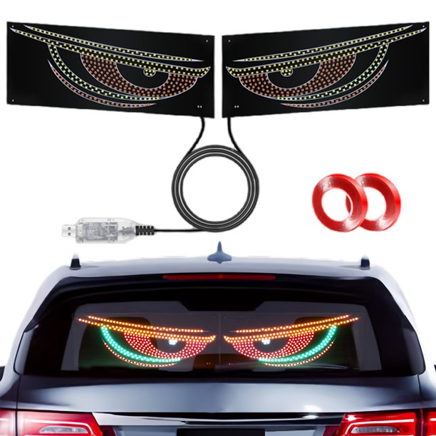 CAR Evil Ojes Advertencia Lámpara Dinámica Del Ojo Sticker LED () Verde
