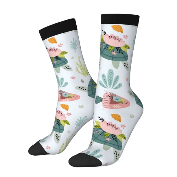 Balery Sea Animal Calcetas Largas con Estampado para Hombre y Mujer – Suaves y Transpirables, Talla Única (US 5-11)