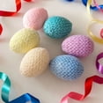 thumbnail image 5 of Knitted Easter Eggs Decorations, Increase Ambiance, 2.4", Easter Basket Filler, Handcrafted Spring Ornaments, Festive Accents, for Home Dining Room Party Garland Wreath Display, 5 of 9
