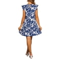 thumbnail image 3 of INSPIRE CHIC Women's Dress Floral Ruffle Cap Sleeve Above Knee Length A-Line Ruffle Summer Dresses S Blue, 3 of 6